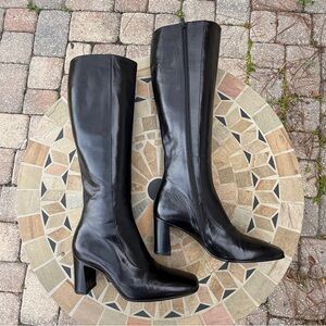Bally Steviera Black Knee-High Block Heel Boots Genuine Italian leather 6 NWOB